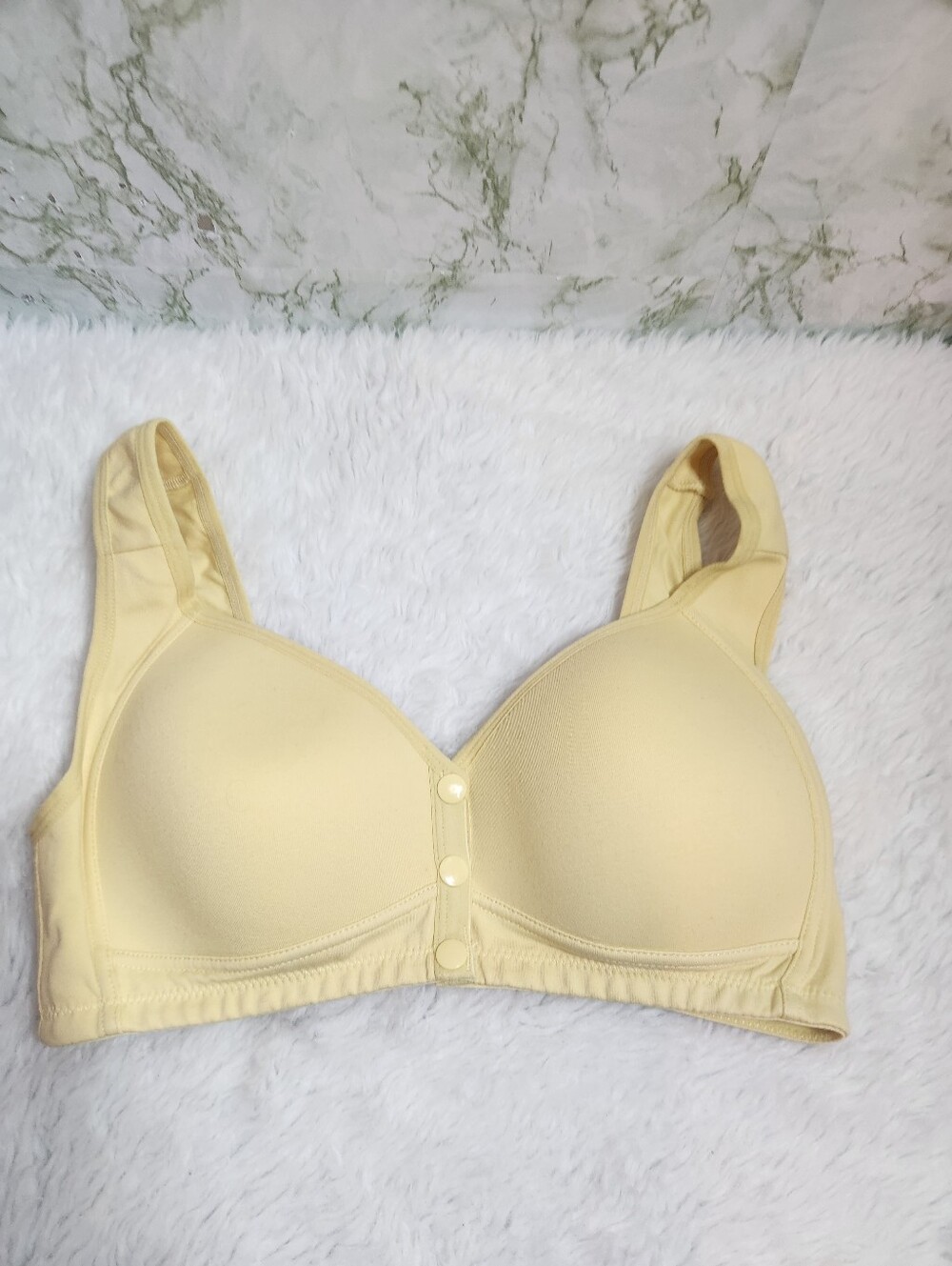 Snap-front Cotton Yellow Bra
